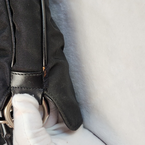 Gucci Bamboo Black Nylon Small Tote with Leather Trim - Picture 11 of 11